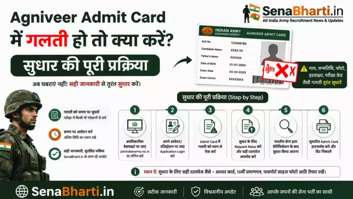 Agniveer Admit Card Correction Join Indian Army Admit Card Problem