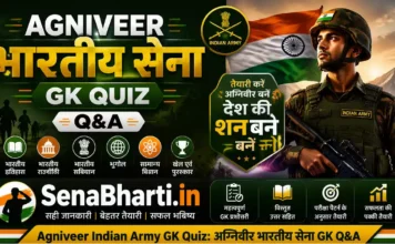 Agniveer Indian Army GK Quiz 2026: अग्निवीर भारतीय सेना सामान्य ज्ञान (GK) प्रैक्टिस सेट 02 Agniveer Indian Army GK Quiz in Hindi Agniveer Indian Army GK