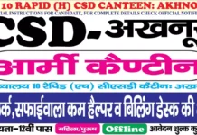 Akhnoor Army Canteen Bharti 2026: क्लर्क, MTS और सफाईवाला पदों के लिए ऑफलाइन आवेदन शुरू Akhnoor Army Canteen Bharti