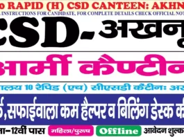 Akhnoor Army Canteen Bharti
