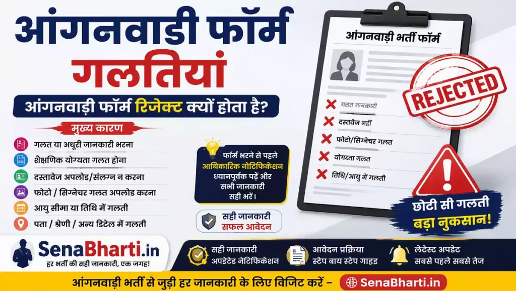 आंगनवाड़ी फॉर्म बार-बार रिजेक्ट क्यों होता है? 15 सबसे आम गलतियां और बचाव के तरीके Anganwadi Form Rejection Reasons 1 Anganwadi Application Mistakes Anganwadi Online Form Guide