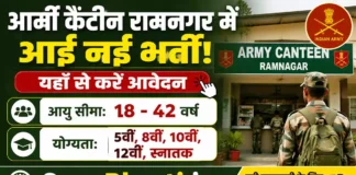 Army Canteen Ramnagar Recruitment