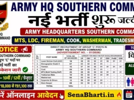 Army HQ Southern Command Recruitment