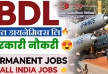 BDL Recruitment 2026: भारत डायनेमिक्स लिमिटेड में सीधी भर्ती Bharat Dynamics Limited BDL Recruitment