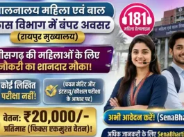 CG Mahila Helpline 181 Bharti