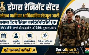 Dogra Regiment Centre Relation Bharti 2026: डोगरा रेजिमेंट सेंटर अयोध्या कैंट UHQ रैली, पूरी जानकारी Dogra Regiment Centre Relation Bharti