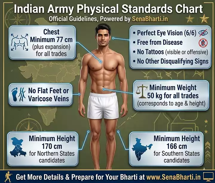 Height and Weight Requirement for the Indian Army Physical Measurement