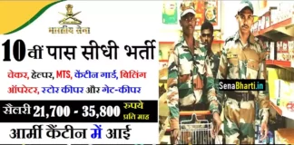 Indian Army Canteen Vacancy Army Canteen Recruitment