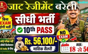 Jat Regiment Relation Bharti 2026: जाट रेजीमेंट बरेली भर्ती फॉर्म जारी, यहाँ से करें डाउनलोड Jat Regiment Relation Bharti