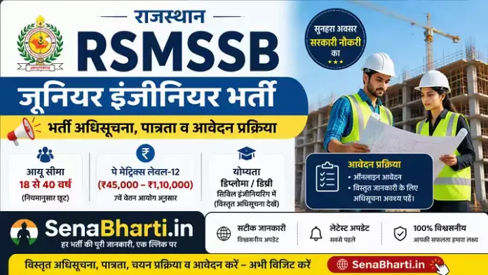 Rajasthan RSMSSB Junior Engineer Bharti