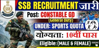 SSB Sport Quota Bharti
