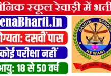 सैनिक स्कूल रेवाड़ीं में भर्ती Sainik School Rewari Recruitment 2026 Sainik School Rewari Recruitment