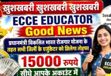 UP ECCE Educator Vacancy 2026: 8800 पदों पर जिलेवार भर्ती, योग्यता व सेवायोजन ऑनलाइन फॉर्म UP ECCE Educator Vacancy