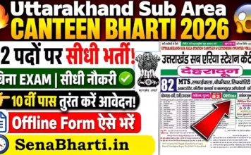 Uttarakhand Sub Area Canteen Vacancy 2026: देहरादून कैंटीन में 84 पदों पर भर्ती, यहाँ से डाउनलोड करें ऑफलाइन फॉर्म Uttarakhand Sub Area Canteen Vacancy
